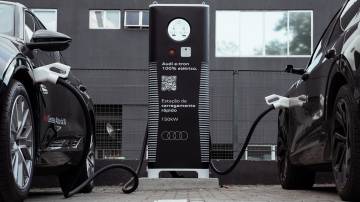 Carregador de 150kW de carros elétricos da Audi, instalado em Curitiba