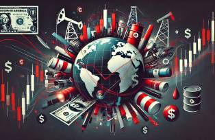 Imagem conceitual representando turbulência financeira global.